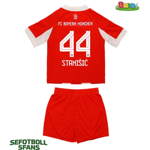 Bayern Munich Josip Stanisic #44 Hemmaställ Barn 2025-26 Kortärmad (+ Korta byxor)